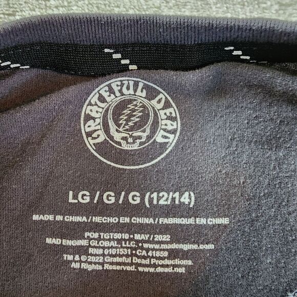 Grateful Dead Dancing Skeletons Gray Tshirt With Graphics Kids Size Large - Picture 4 of 5